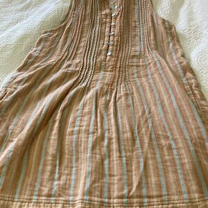 Faherty Peach and Light Blue Striped dress